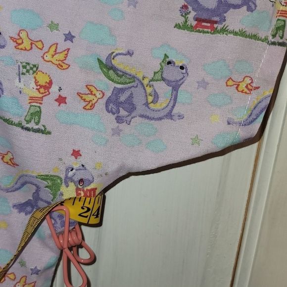 Elsie of Miami,lavender pink Dino, 2 lg pockets,Tapered back string belt. - Picture 5 of 8